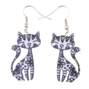 Poppy Petals Cat Floral Earrings Earrings KittyNook Cat Company Cookies and Cream